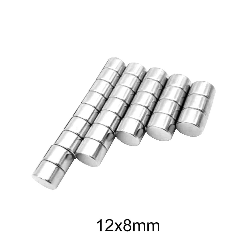 5~60PCS 12x8 mm Round Rare Earth Magnet Disc 12mm X 8mm power Neodymium Magnet strong 12x8mm NdFeB Permanent Magnet 12*8 mm