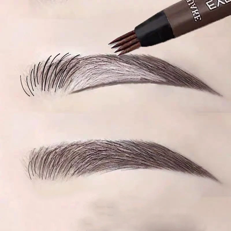 5 Colors Waterproof Microblading Liquid Eyebrow Pencil Long Lasting Fork Tip Tattoo Tint Pen Eyebrow Dye For Eyebrows Marker