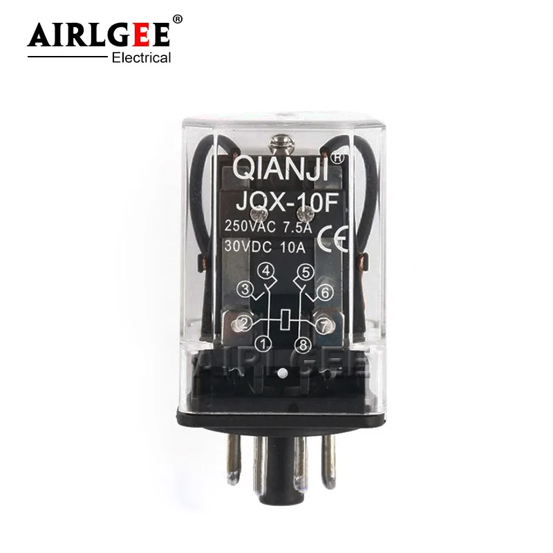 JQX-10F 2Z 12VDC,24VDC,220VAC Coil 8 Pins Intermediate relay High power small general General Purpose Relay