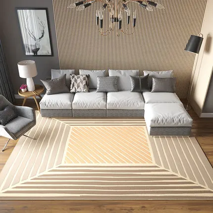 Geometric Striped Rectangular Carpet, Creative Floor Mat, Living Room, Bedroom, Sofa