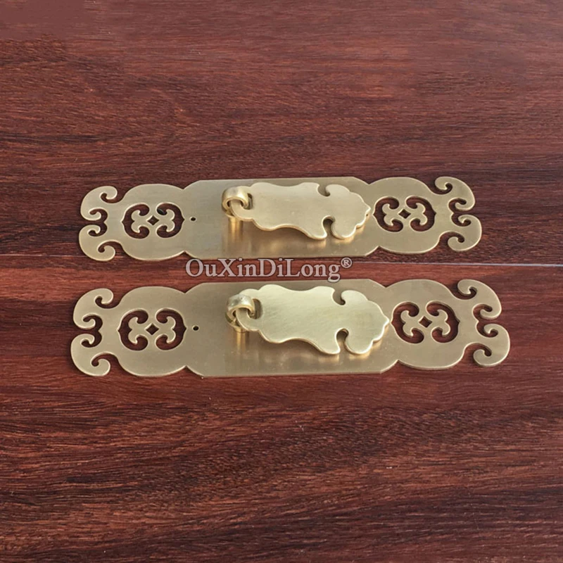 Classic Retro 1Pair Brass Cabinet Door Handles Antique Cupboard Wardrobe Cabinet Pulls Handles Wooden Furniture Handles