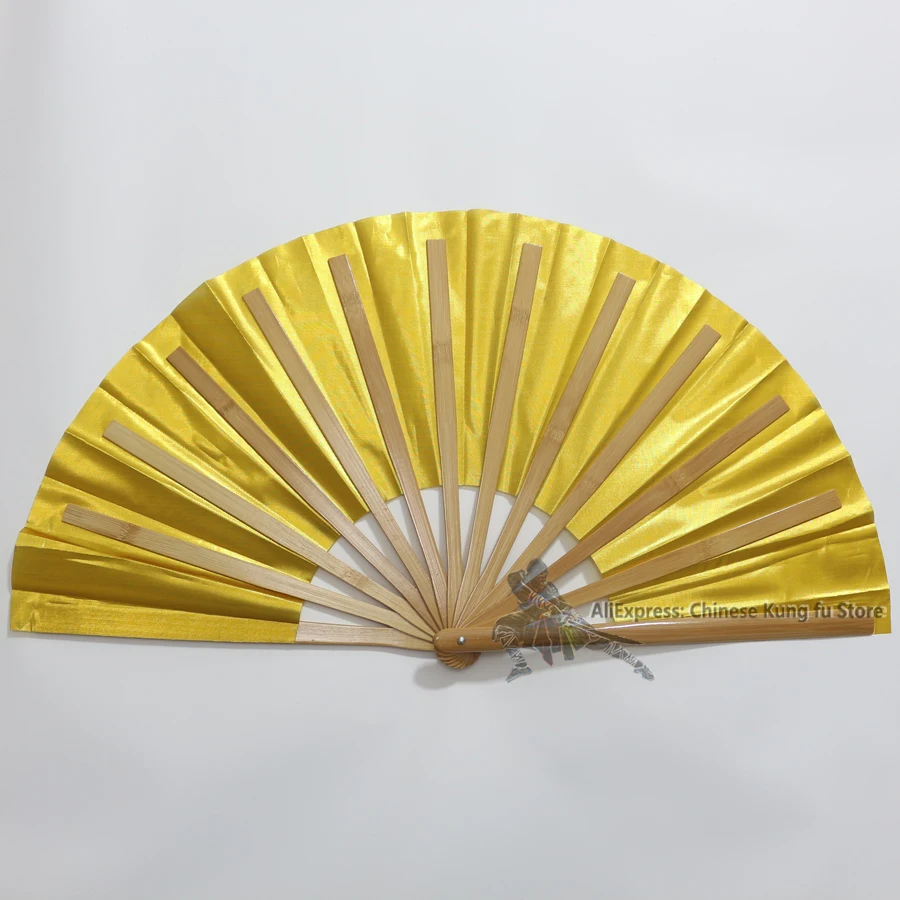 High Quality Bamboo Chinese Kung fu Fans Martial arts Tai Chi Fan Golden