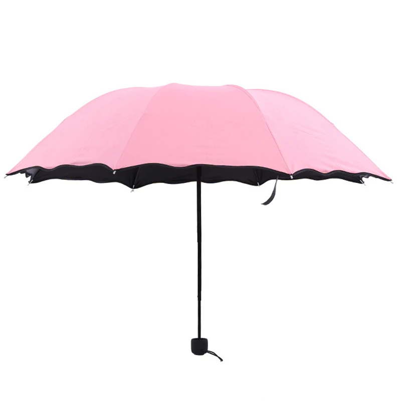 Lady Magic Flowers Umbrella Travel Parasol Folding Rain Windproof Umbrella Folding Anti-UV Sun/Rain Umbrella