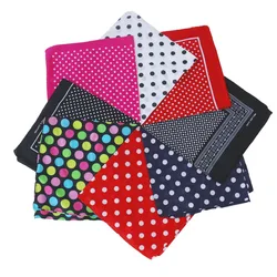 Kobiety Foulard stałe kropki Hip Hop Bandana bawełniana plac szalik pałąk nadgarstek czarny Paisley prezenty Pirnt dla mężczyzn/chłopców/dziewcząt