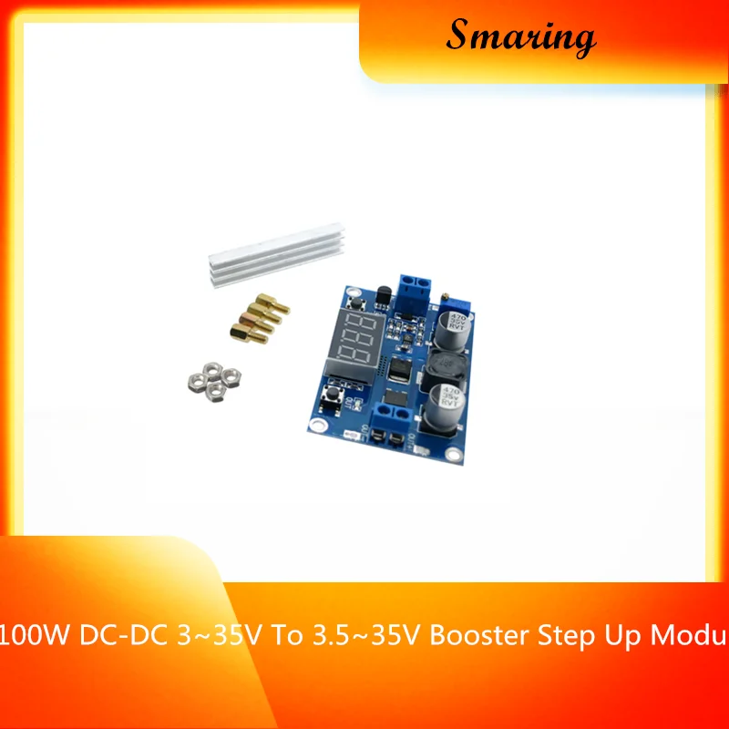 100W DC-DC 3~35V To 3.5~35V Booster Step Up Module Converter Regulated Power Supply+ LED Digital Voltmeter For Arduino DIY Toy