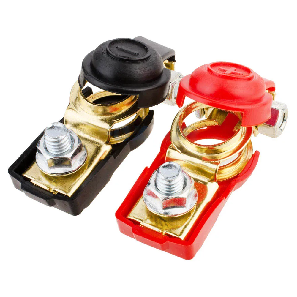 2 PCs Battery Terminals with Protective Caps, Battery Terminals, Battery Terminals for Car