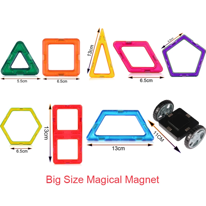 21-89pcs Grande Formato FAI DA TE Blocchi Magnetici Magnetico Costruttore Bambini Magnete Del Progettista Per Il Regalo Dei Bambini Educativi Giocattoli Per della Ragazza dei ragazzi