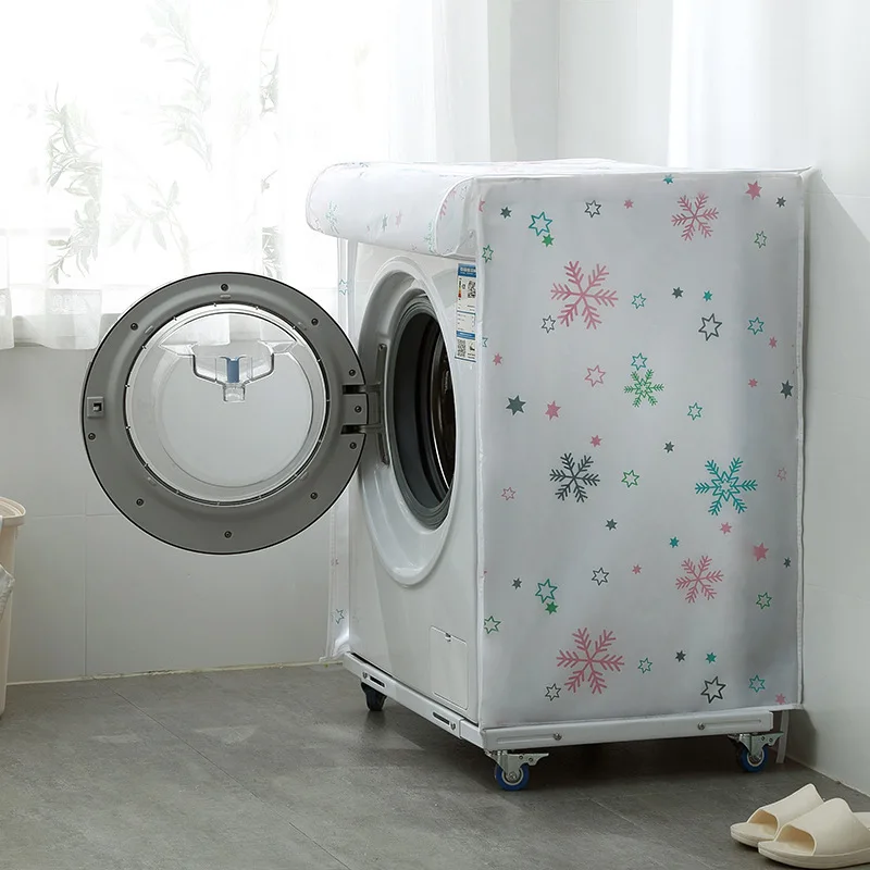 Top/Front Road Printing PEVA Sunscreen Dust Proof Cover Washing Machine Cover Waterproof Case Washing machine cover Protectiver