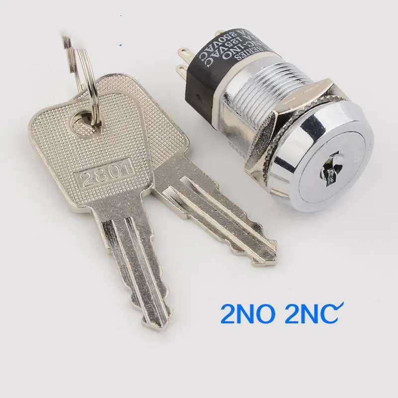 

2pcs Single Pull Power Lock Key Switch 2801 Aperture 19mm Elevator Accessories