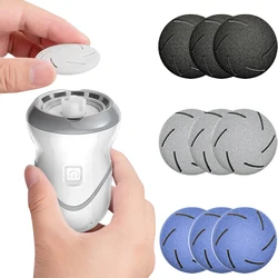 Portable Electric Vacuum Adsorption Foot Grinder Replaceable Grinding Head Electronic Foot File Pedicure Heads Black Blue Grey