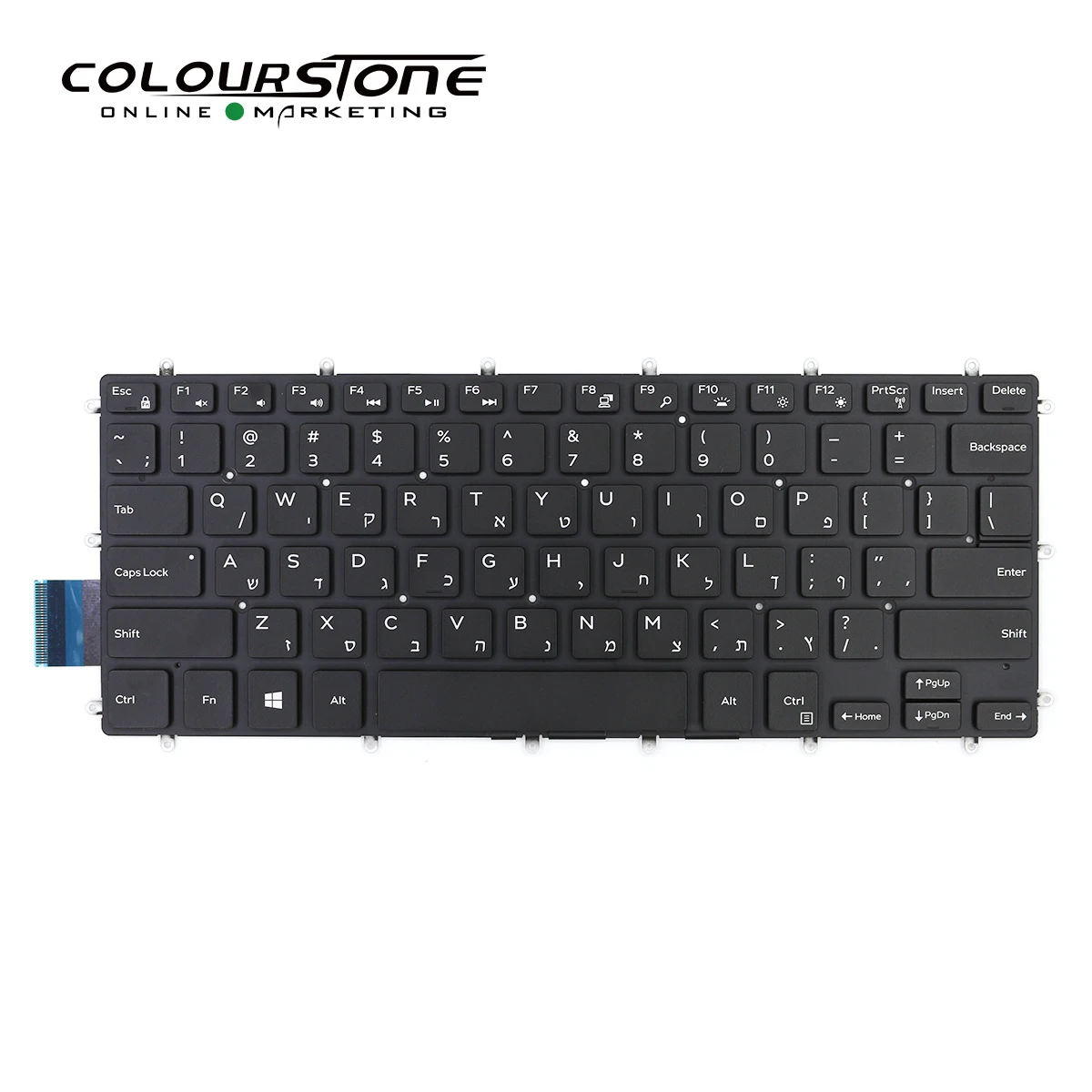 Imagem -02 - Teclado para Laptop Novo hb Hebrew com Retroiluminado Teclado para Laptop Dell Inspiron 5368 5378 7368 7378 7460 7466 7467 7560 7472 7572