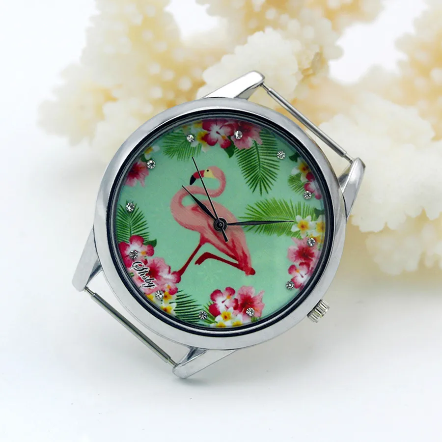 Shsby Diy Personality Watch Header New Style Silver Flower Head With Cloth Strap  Watch Accessories 41~50