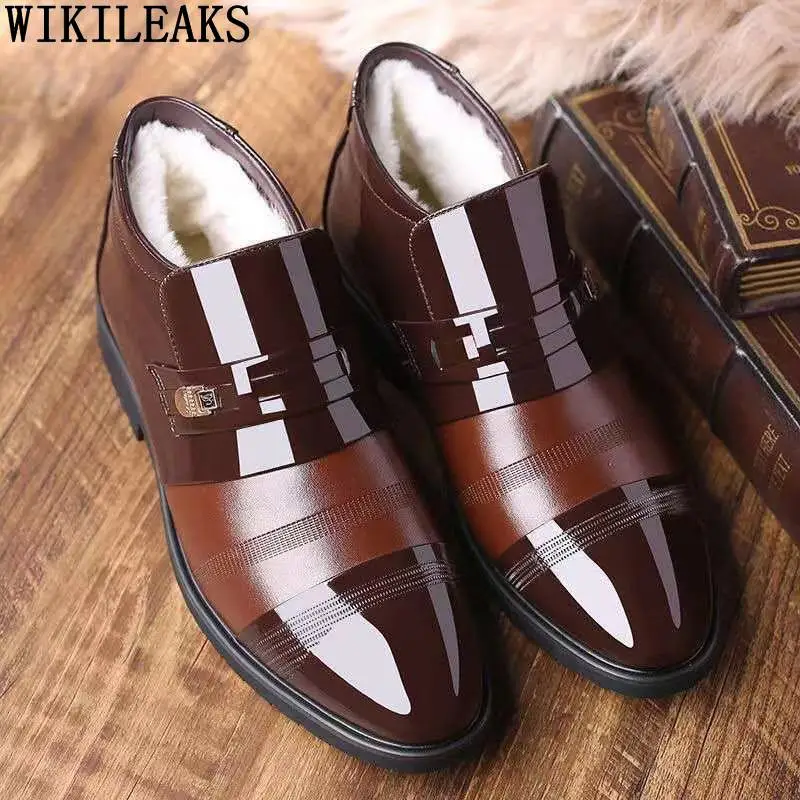 Brown Formal Ankle Boots Man Winter Shoes Men Casual Business Shoes Man Patent Leather Black Mens Dress Boots Chelsea Boots Men