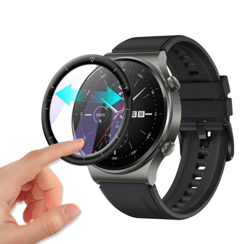 For Huawei Watch GT 2 Pro Porsche Clear / Purple Light Full Cover 3D Curved Plating Soft PMMA Film Screen Protector -Not  Glass