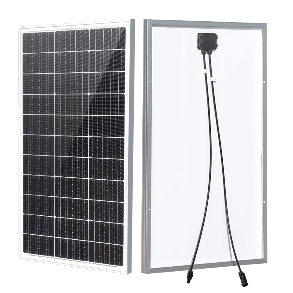 Glass Solar panel kit system 100W 12V or 110v  220V placa solar charger for battery House RV car boat outdoor power generation