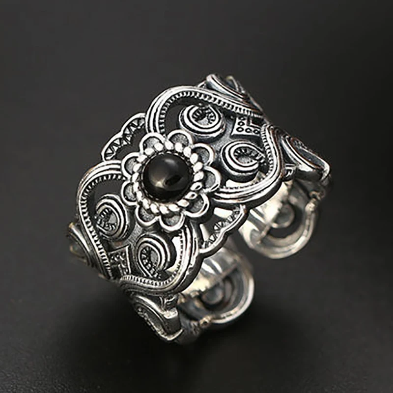 Trendy New Style Hollow Zircon Flower Open Rings for Men Women Elegant Delicate and Light Luxury Jewelry