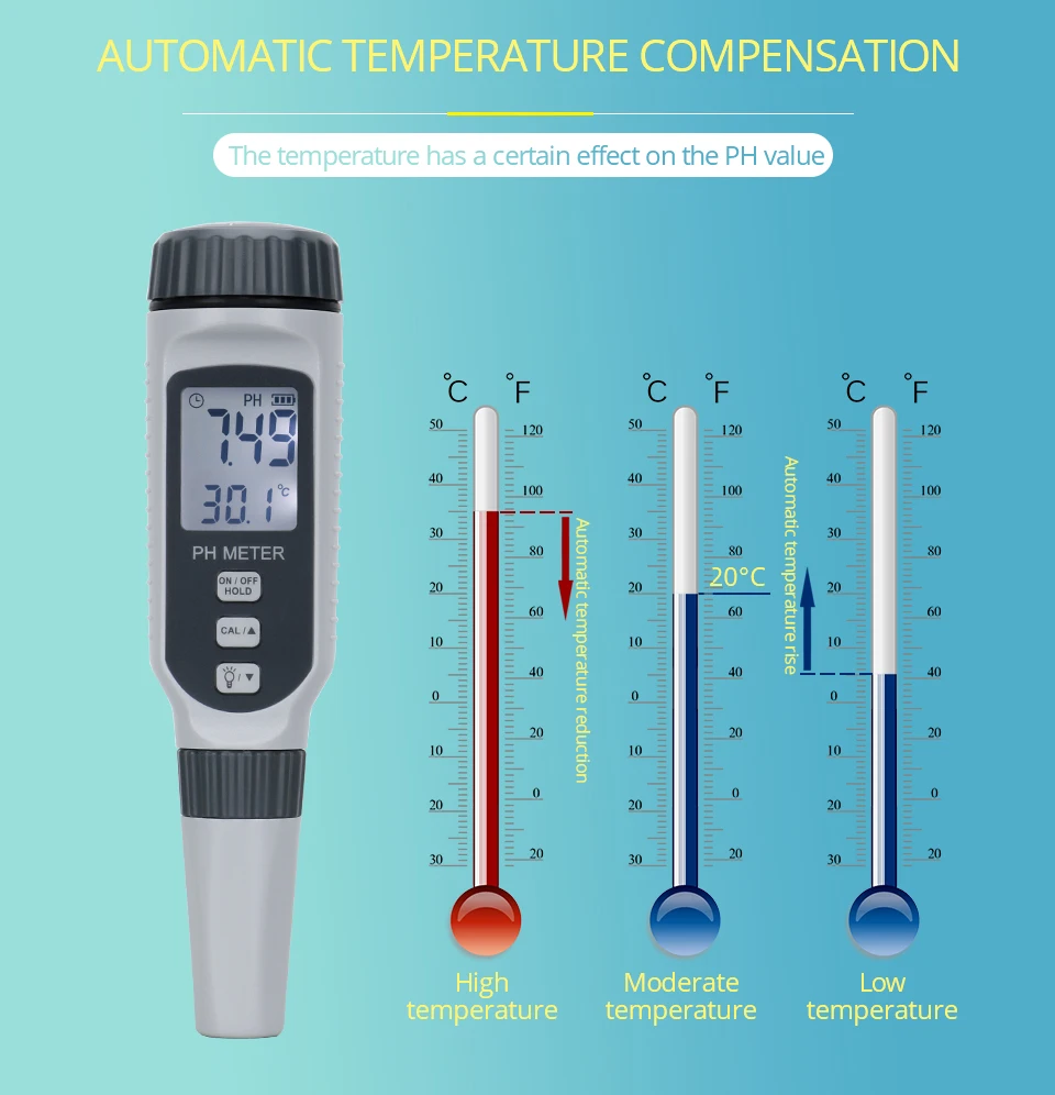 Professionelles PH-Messgerät Stifttyp Wasserqualitätstester Acidometer für Aquarium Säuremessgerät Wasser-Messgerät PH-Säuremesser – Detail 4