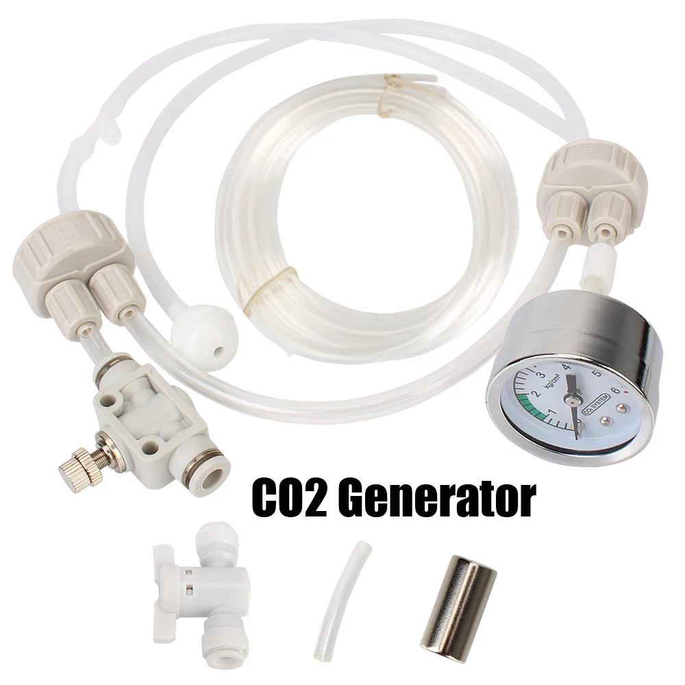 DIY CO2 Valve Diffuser CO2 Generator System Kit With Pressure Air Flow Device Aquarium Supplies For Fish Tank Water Grass