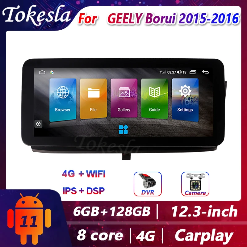 Tokesla for GEELY Bo Rui Borui  Android Car Radio Central Multimedia Dvd Video Players Touch Screen Navigation Stereo receiver