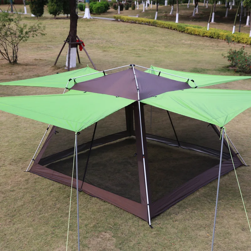 315*315*210cm 5-8 Person Automatic Awning Ultralarge Folding Tents Outdoor Camping Mosquito-proof Anti-UV Gazebo Beach Shelter