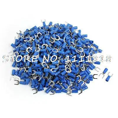 SV2-6S Fork Type Pre Insulated Wiring Terminals Blue 1000pcs for AWG 16-14