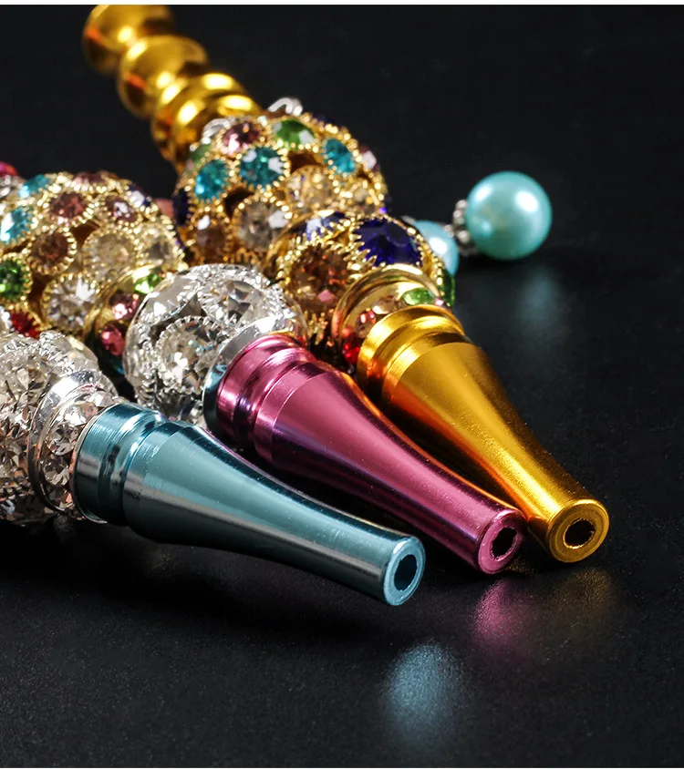 Exquisite Handmade Shisha Hookah Metal Tips with Rhinestones Jewelry