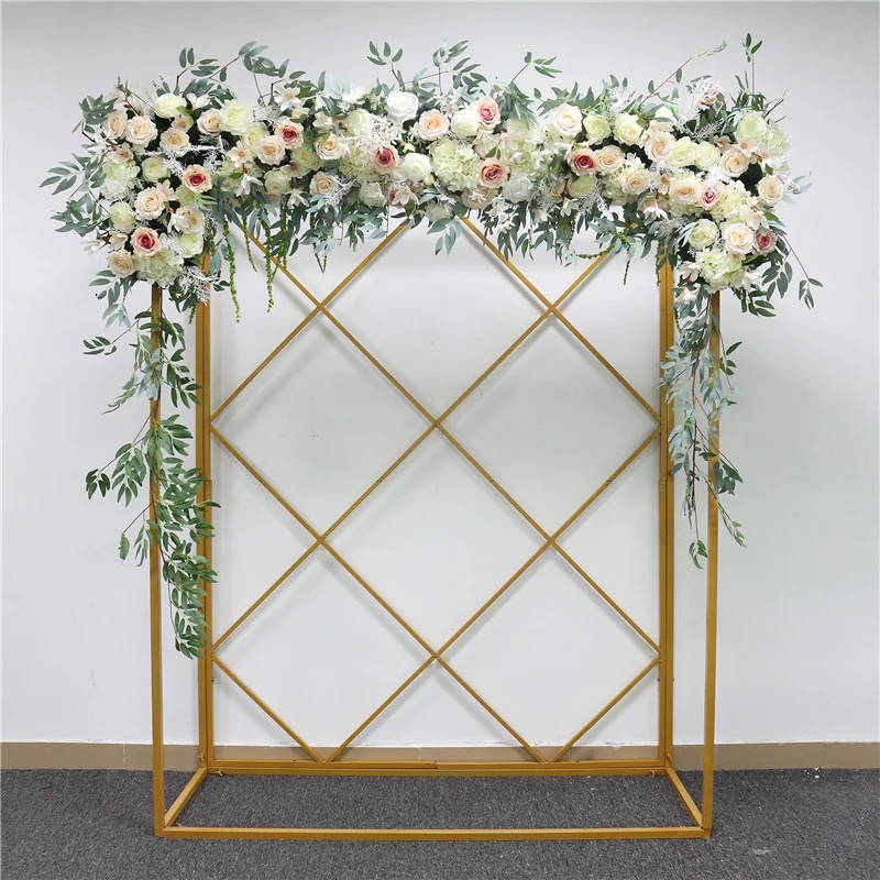 New style Wedding Arch Cuboid Grid Stand Flower Row Frame Backdrop Background for Party Festival Wedding Decoration