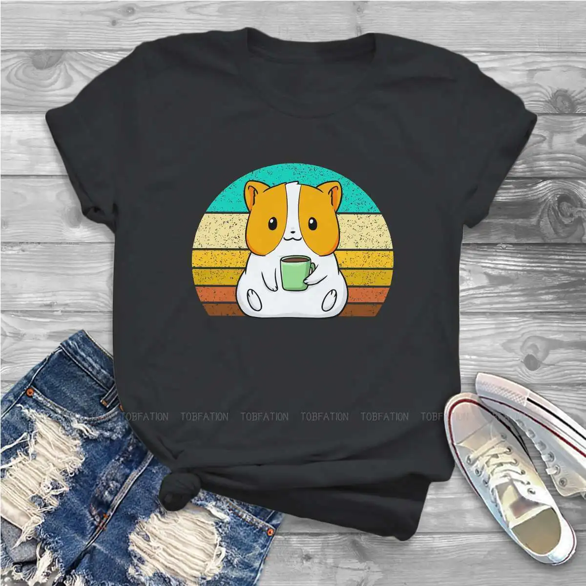 Gift for  Lover Female Shirts Kawaii Hamster Tiny Animal Vintage Women Clothing Harajuku Casual Feminine Blusas