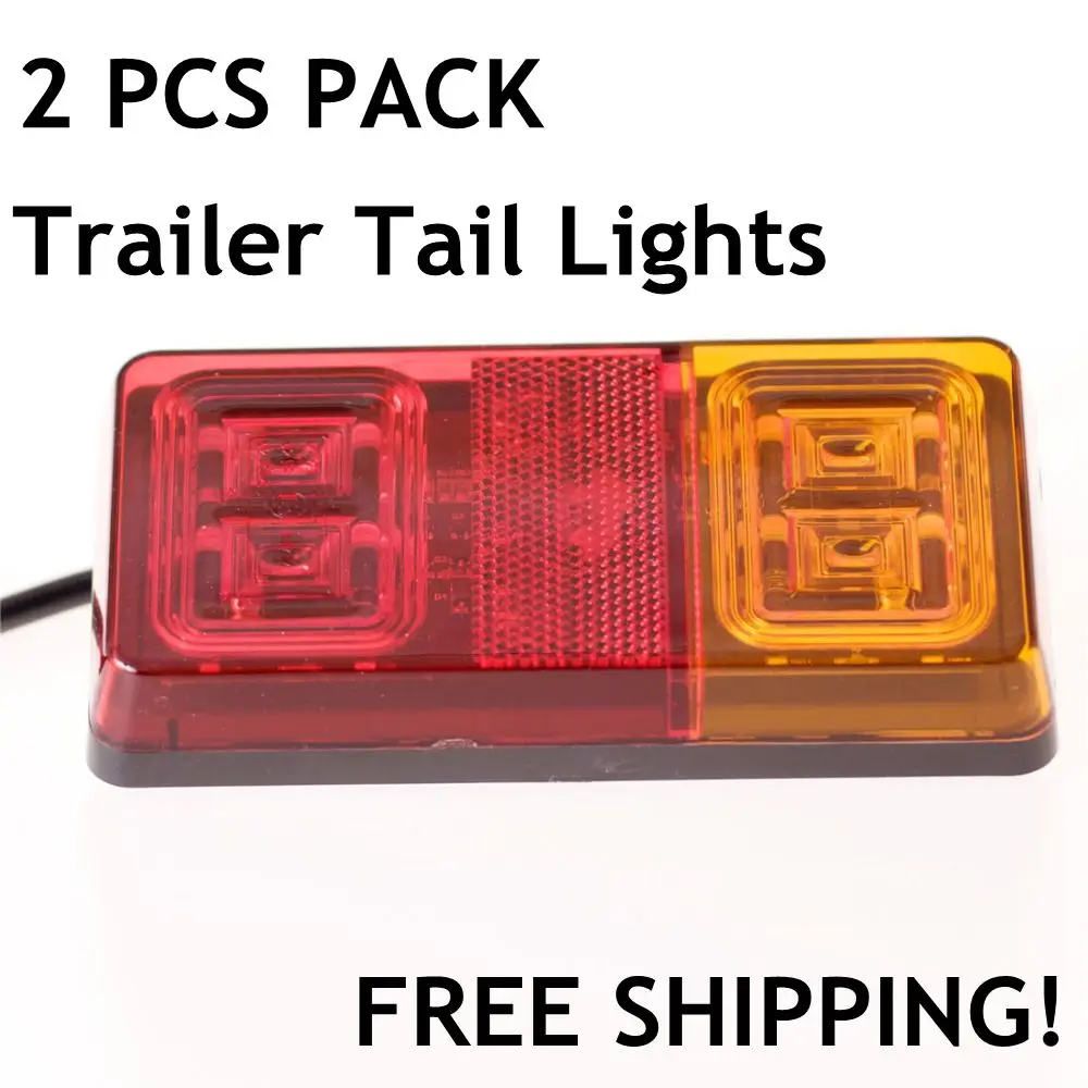 

2pcs 12V/24V 16 Led Signal Light Double Color Trailer Tail Lights Indicator Turn Signal Light Car Van Lamp E-Mark certification