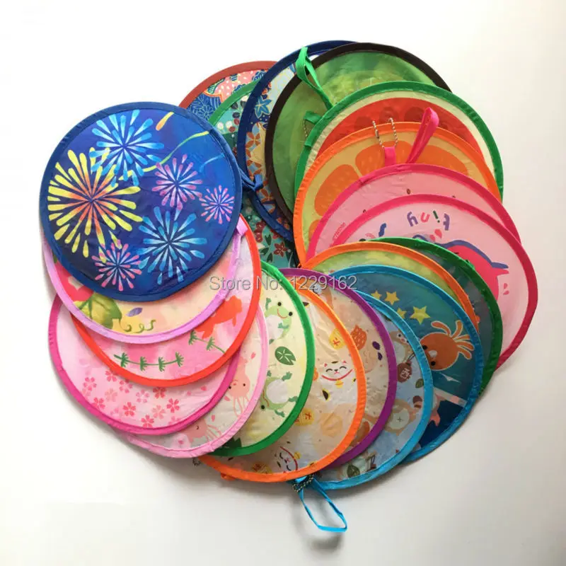 Free shipping (8pcs/lot)Colorful Nylon Portable Folding Fan for party gift Fan cool summer lovely hand fan/Flying disk