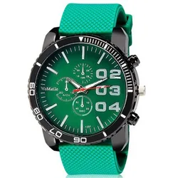 Womage Men Watches Big Dial Men Sports Watches Fashion Rubber Watch Green Band Military Men Watch relogio masculino reloj hombre