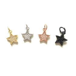5pcs Small Size Zirconia Paved Star Charms for Bracelet Necklace Earring Making Exquisite Pendant for Handmade Jewelry Accessory