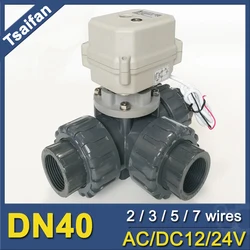 DN40 3-WAY PVC electric motorized ball valve 11/2