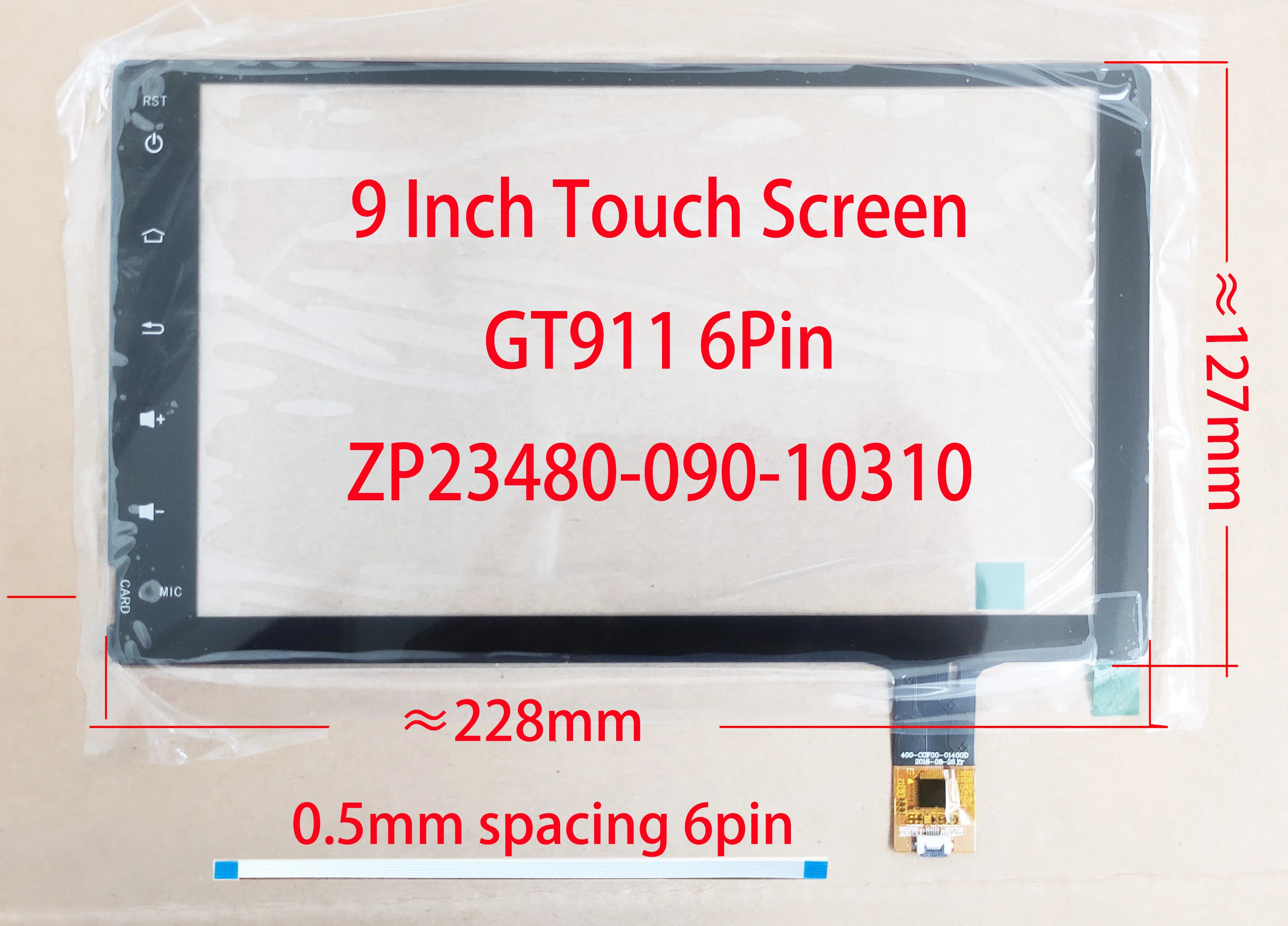 

9 Inch Touch Screen Digitizer Sensor Glass Panel For Radio ZP2348 GT911 6pin Toyota Corolla Mazda 3 Renault DUSTER 228*127mm