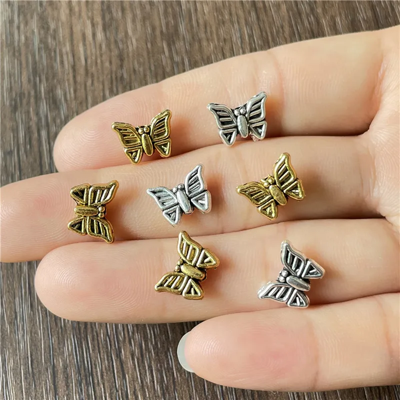 

JunKang alloy 2 color cute perforated butterfly spacer connector DIY jewelry crafts making supplies accessories