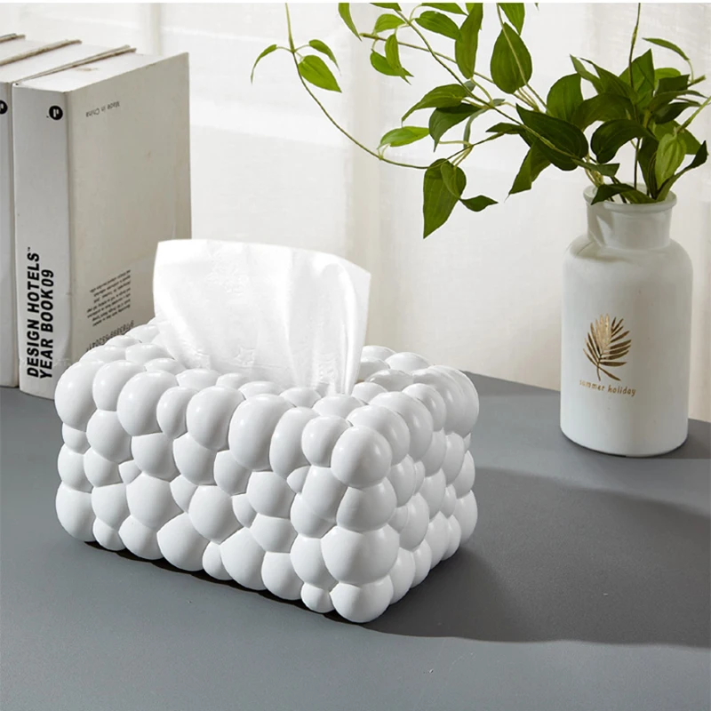 

Tissue Boxes Family Living Room Dining Room End Table Paper Box Nordic Simple Light Luxury Desktop Papers Case Lovely Creativity