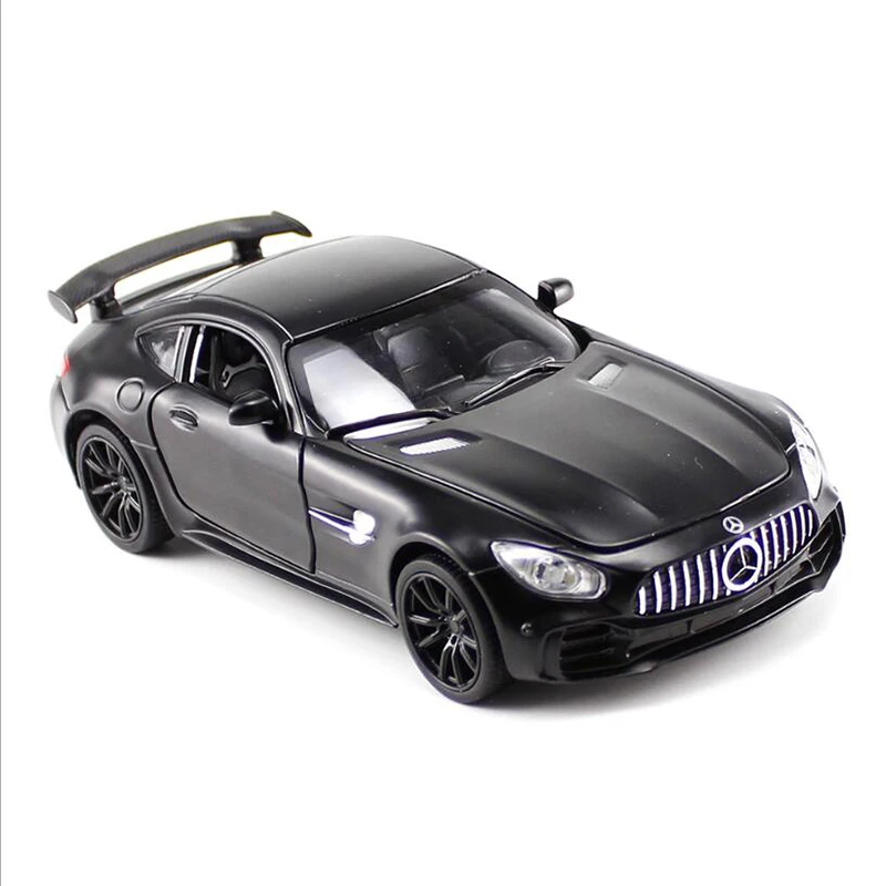 

Toy Car Model AMG GTR 1:32 Metal Toy Sports Car Sound And Light Toys Pull Back Mustang Car Model Child Toys Gifts For Boys