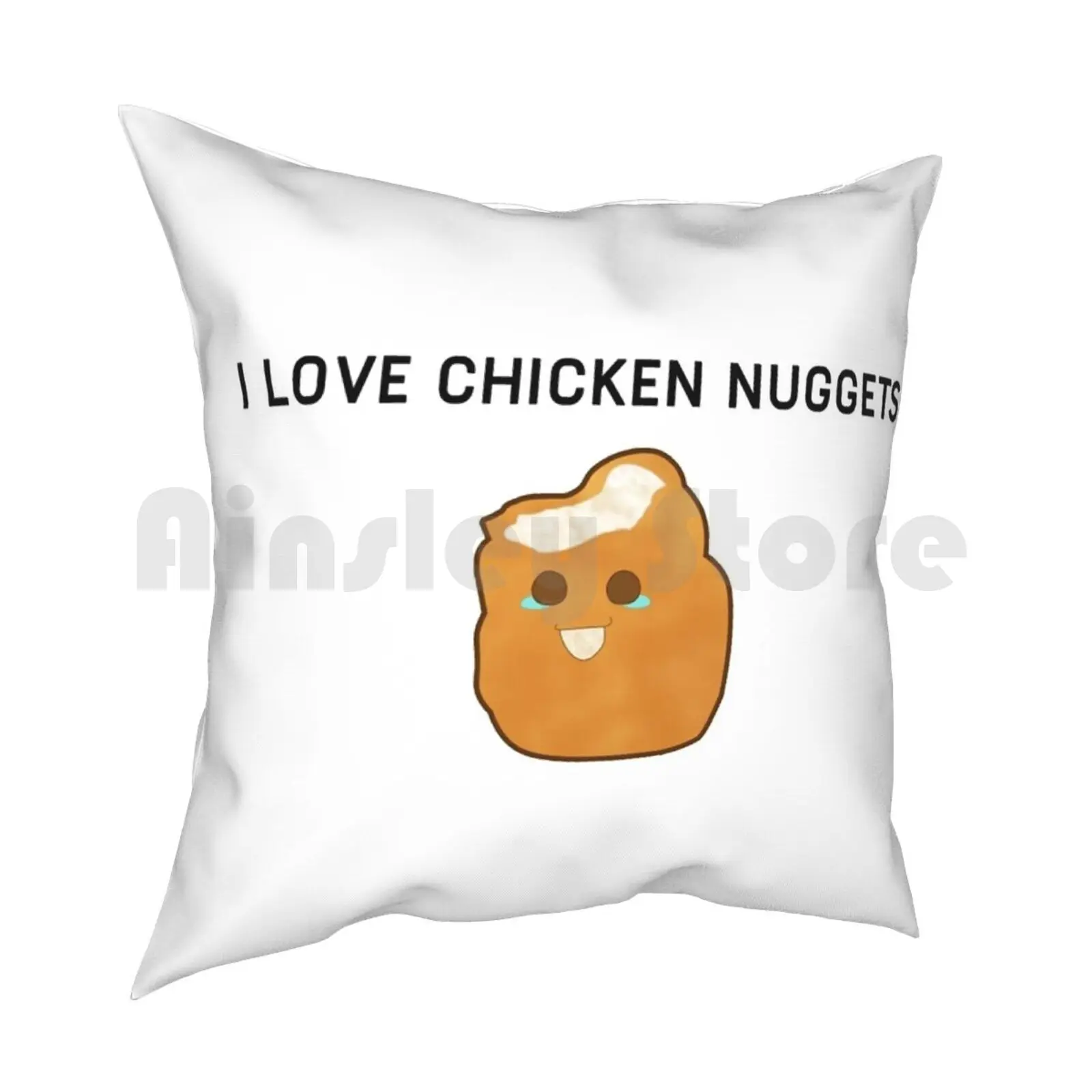 I Love Chicken Nuggets Pillow Case Printed Home Soft DIY Pillow cover Fries Funny Aesthetic Tumblr Kawaii Cute Chicken