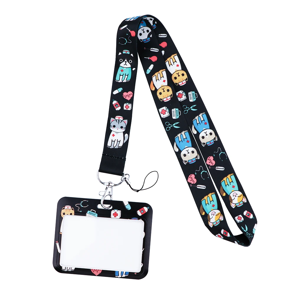 Medical Doctor Cat Bank Credit Card Holder Wallet Bus ID Name Work Card Holder For Nurse Doctor Card Cover Business Card