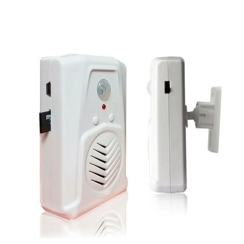 Sensor de movimiento para timbre de puerta, interruptor de timbre infrarrojo MP3, Sensor de movimiento PIR inalámbrico, Aviso de voz, timbre de puerta de bienvenida, alarma de entrada