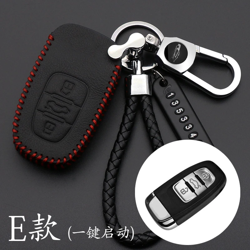 

Car leather Remote Smart Key Cover Fob Case Shell Keychain For Audi A1 A3 A4 A5 A6 A7 A8 Q3 Q5 Q7 Car Decoration Accessories