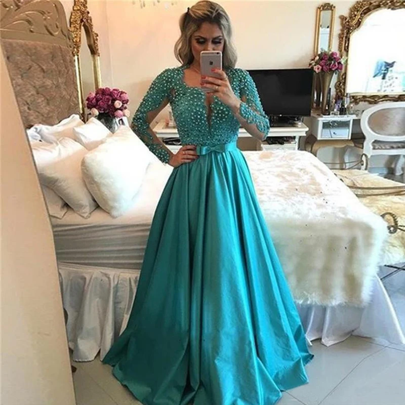 

Long Sleeve Lace Mother of the Bride Dresses 2021 A Line Evening Gowns Godmother Dresses for Weddings Bride