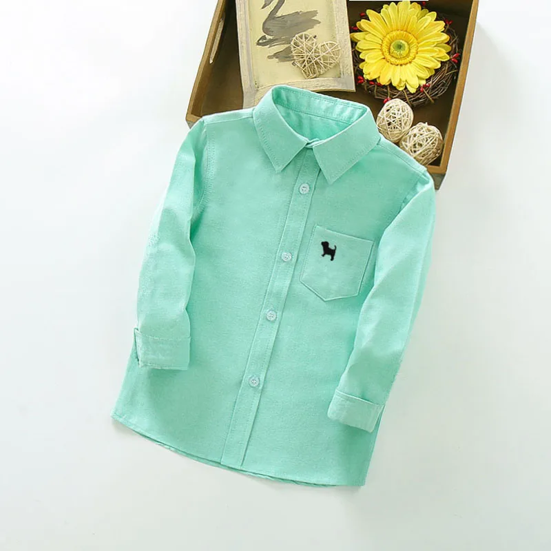 IENENS Boys Shirts Clothes Solid Color Baby Long Sleeve Shirts Kids Spring Tops Tees Shirts Children Casual Blouse