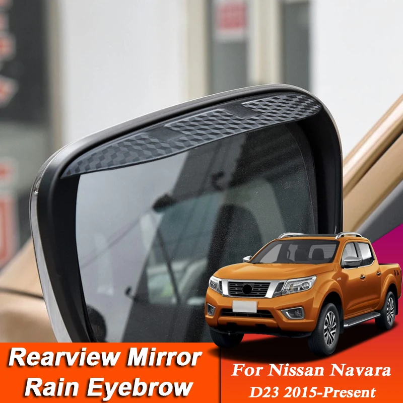 

Car-styling For Nissan Navara D23 NP300 Frontier 2015-2023 Carbon Fiber Rearview Mirror Eyebrow Rain Shield Anti-rain Auto Visor