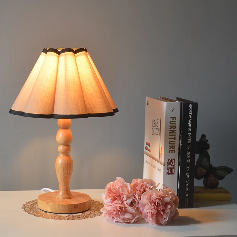 

Japanese Style Wooden Table Lamp Nordic LED Bedside Lamp Study Reading Desk Lamp Home Decor Living Room Bedroom Light Fixtures