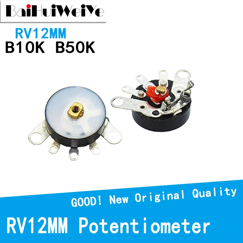 

5PCS/LOT Straight Angle Radio Potentiometer RV12MM B503 B50K Power Amplifier Volume Potentiometer With Switch