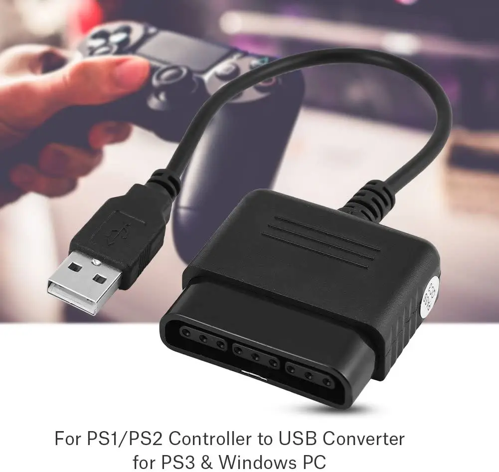 USB 2.0 Games Controller Adapter Converter Cable, Compatible with Sony PS1 PS2 Playstation Dual shock 2 Joypad Gamepad to PS3 PC