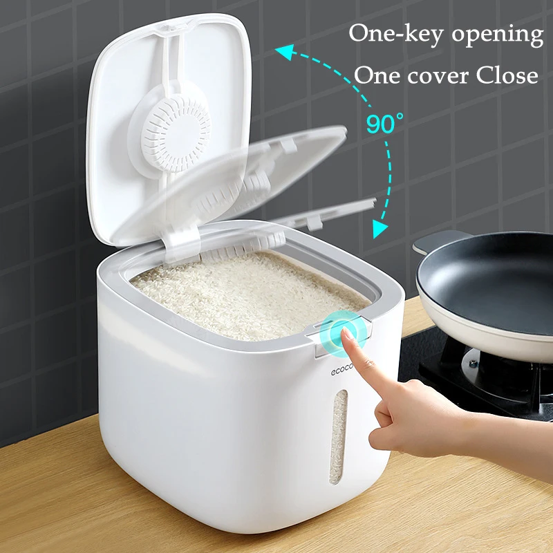 Kitchen Rice Bucket Insect-Proof and Moisture-Proof Rice Jar Box Flour Bulk Grain Storage Tank Household Storage Storage Box