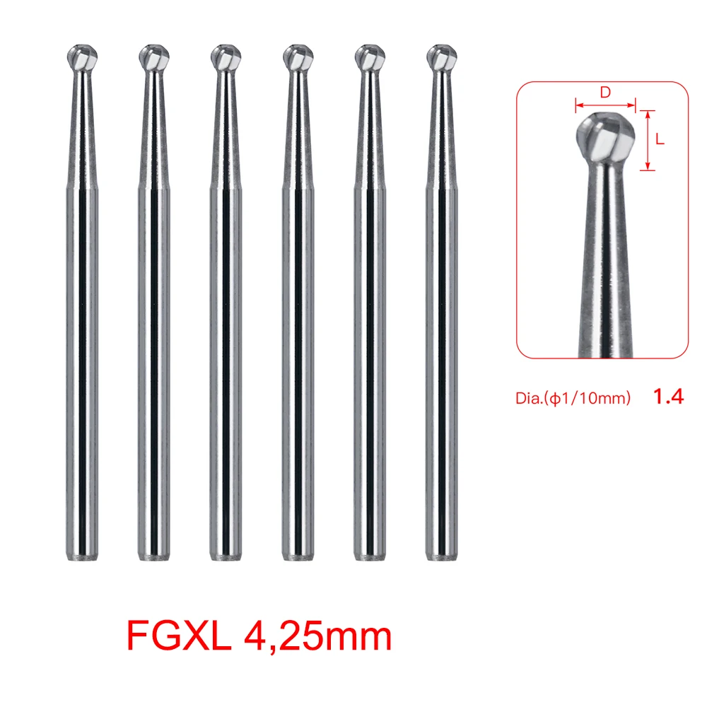 AZDENT Dental Chirurgische Hartmetallbohrer 25 mm Bohrer FGXL 4/6/8/557 Polierbohrer für Hochgeschwindigkeitshandstück Zahnmedizinwerkzeug – Detail 1