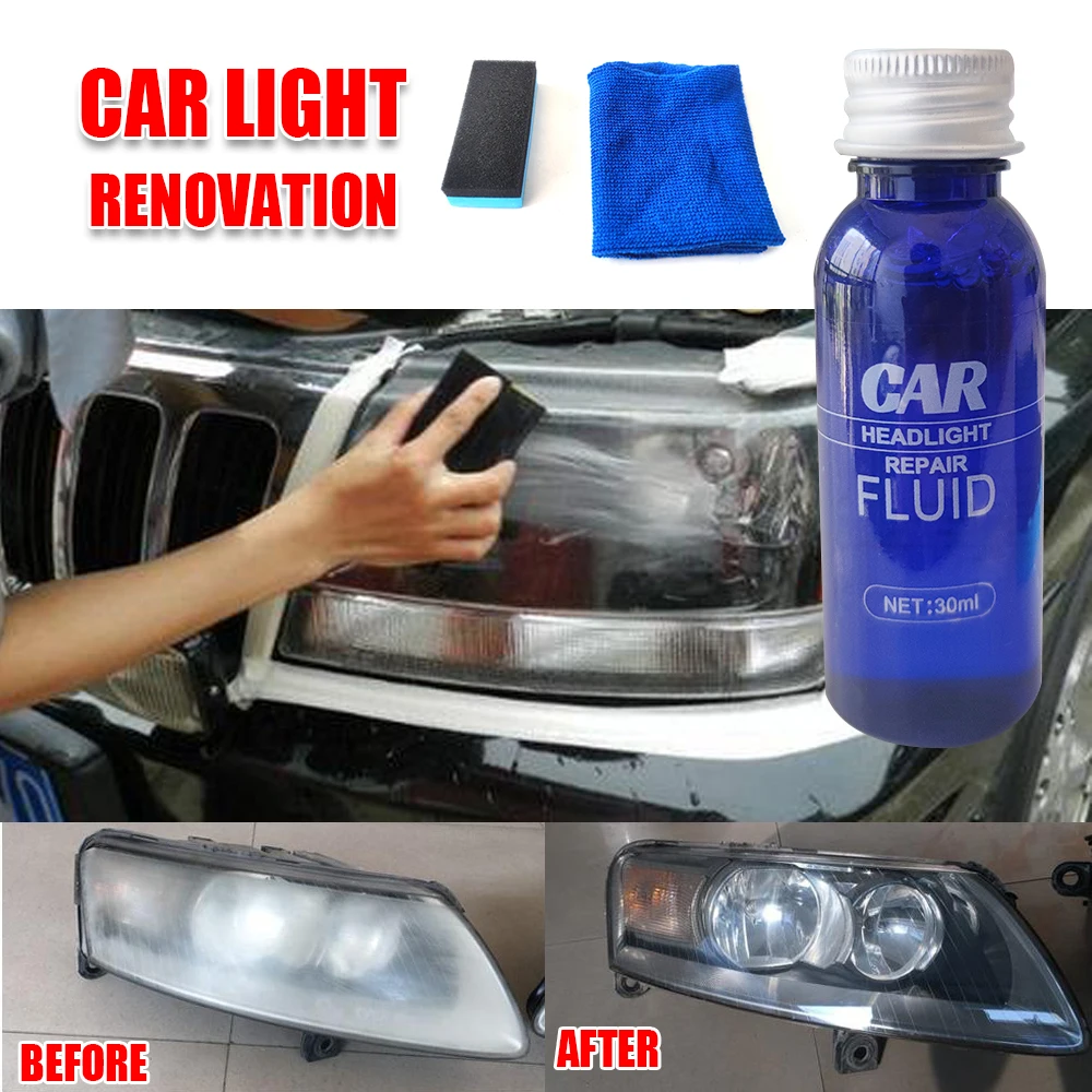 Car Headlight Polishing Agent Scratch Remover Repair Fluid Headlight Renewal Polish And Maintenance Liquid Kit Auto Accessories